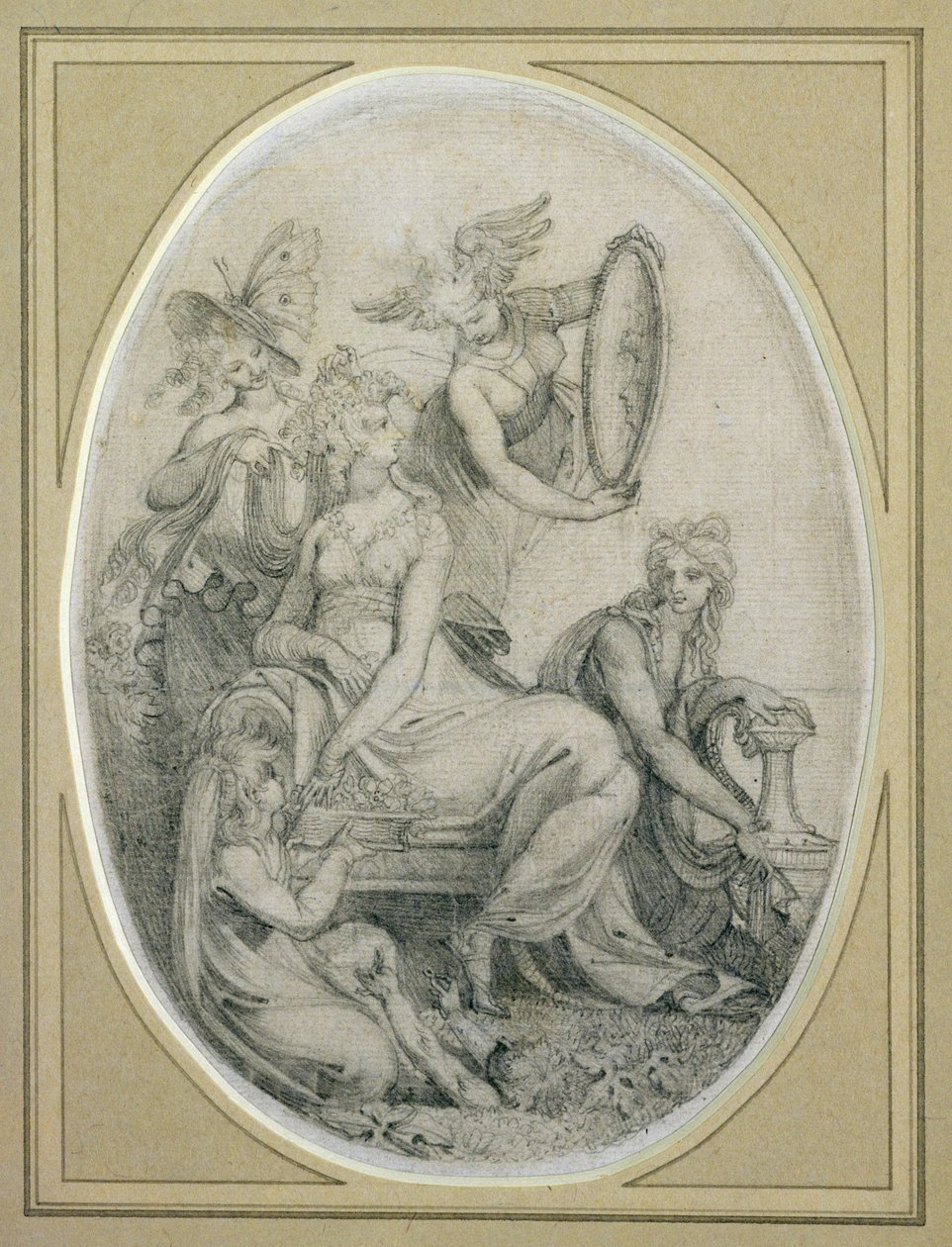 Erasmus Darwin (1731-1802) rajza a „The Botanic Garden” homlokzatához (grafit papíron) alkotó: Johann Heinrich Füssli