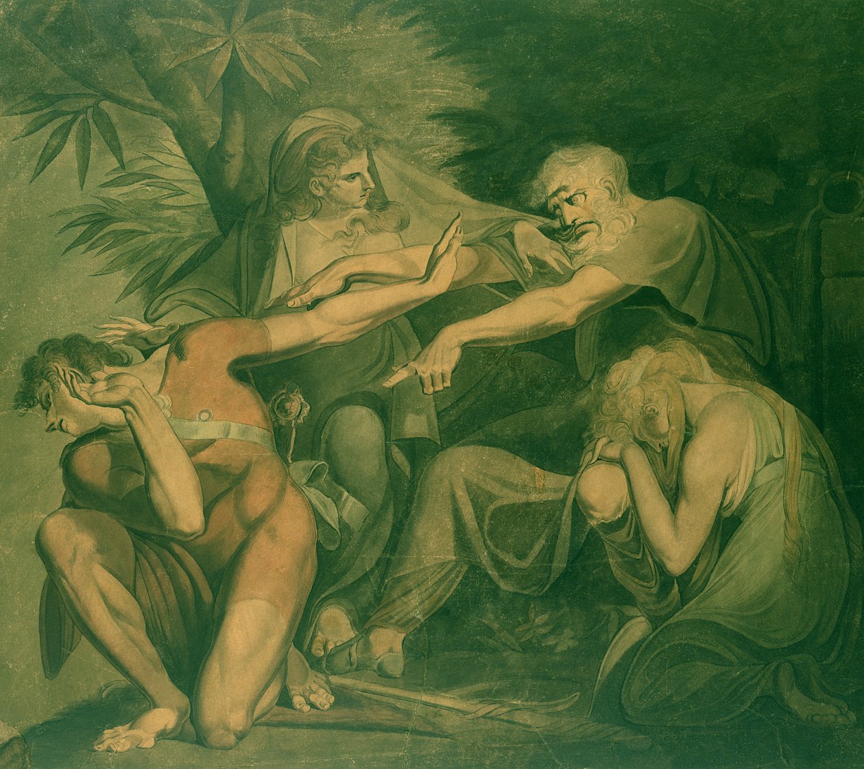 Oidipusz megátkozza fiát, Polinikészt – Menj a romba, elvetettem és megtagadtam. alkotó: Johann Heinrich Füssli