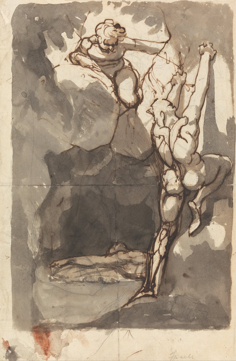 Tanulmány Bassanio holttestének megtalálására alkotó: Johann Heinrich Füssli