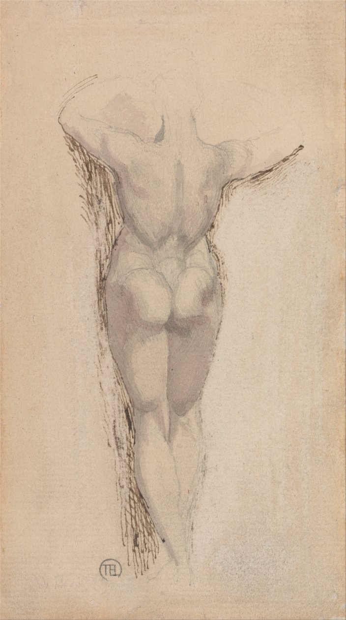 Tanulmány egy női akt hátáról, álló alkotó: Johann Heinrich Füssli