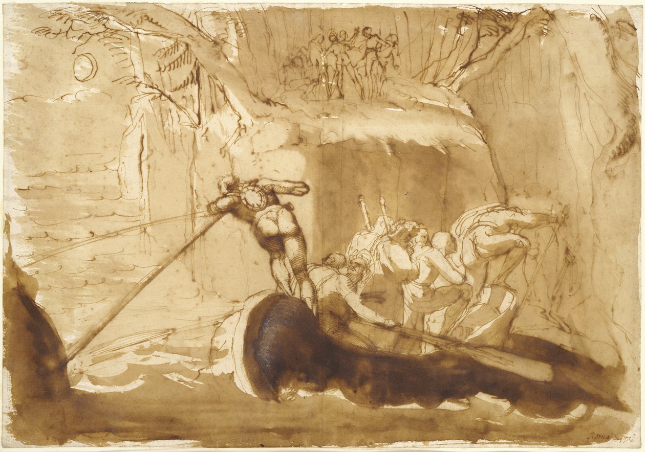 A konföderációk érkezése a Rutlihoz (toll és mosás papíron) alkotó: Johann Heinrich Füssli