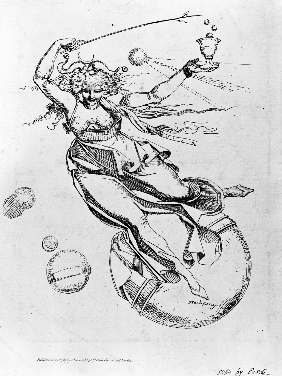 A Hatalmas Anya a levegőben hajózik, Theophilus Swift „A bolondság temploma” című művének előlapja, 1787 alkotó: Johann Heinrich Füssli