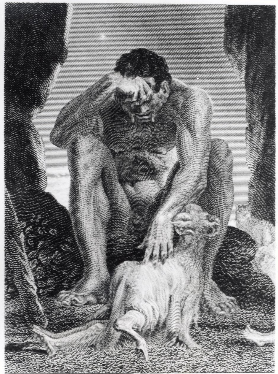 Ulysses Menekülés a Küklopsz Polyphemus elől, metszett I.G. Walker, 1808 alkotó: Johann Heinrich Füssli