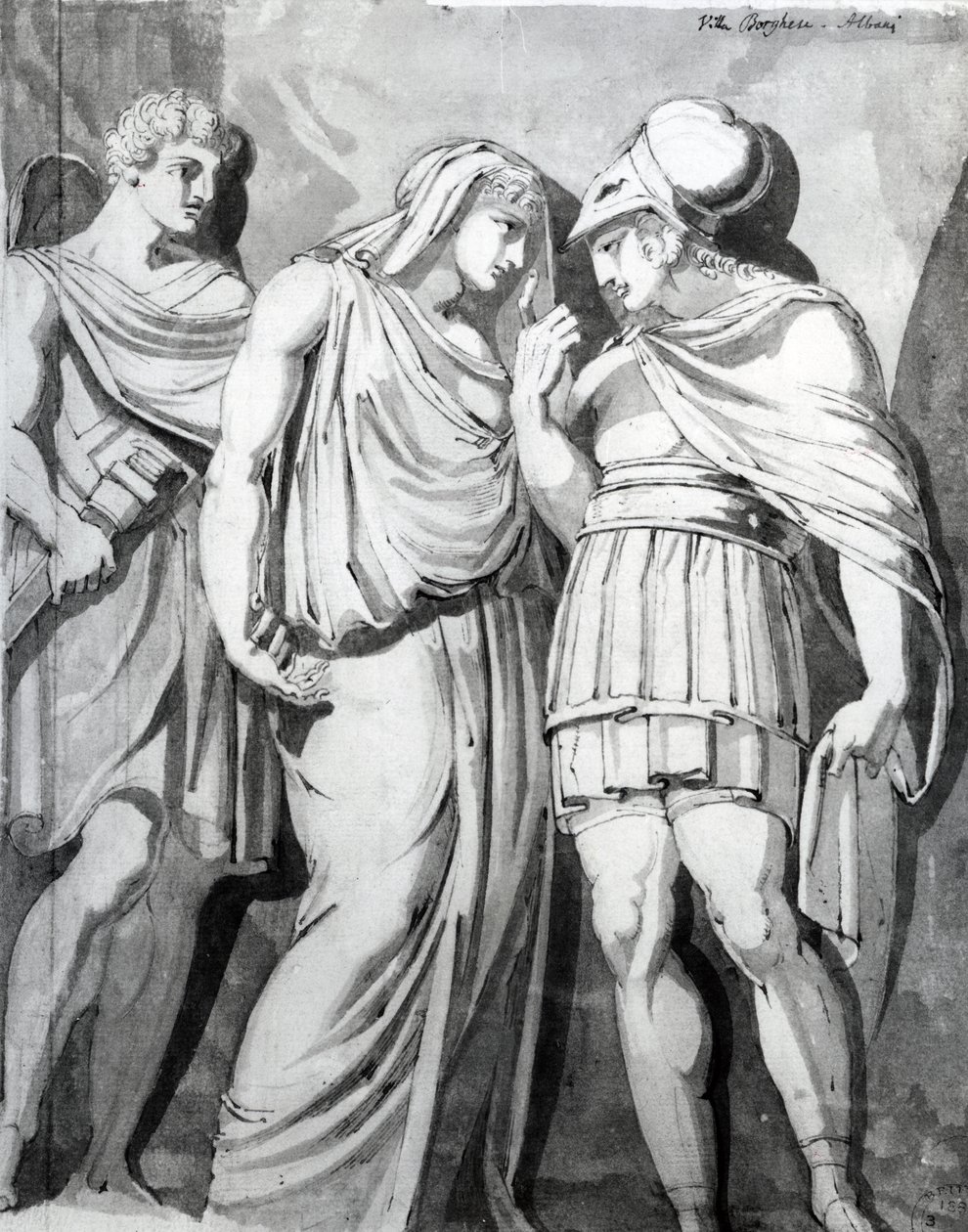 Zethos, Antiope és Amphion, 1770 (toll, tinta és mosás papíron) alkotó: Johann Heinrich Füssli