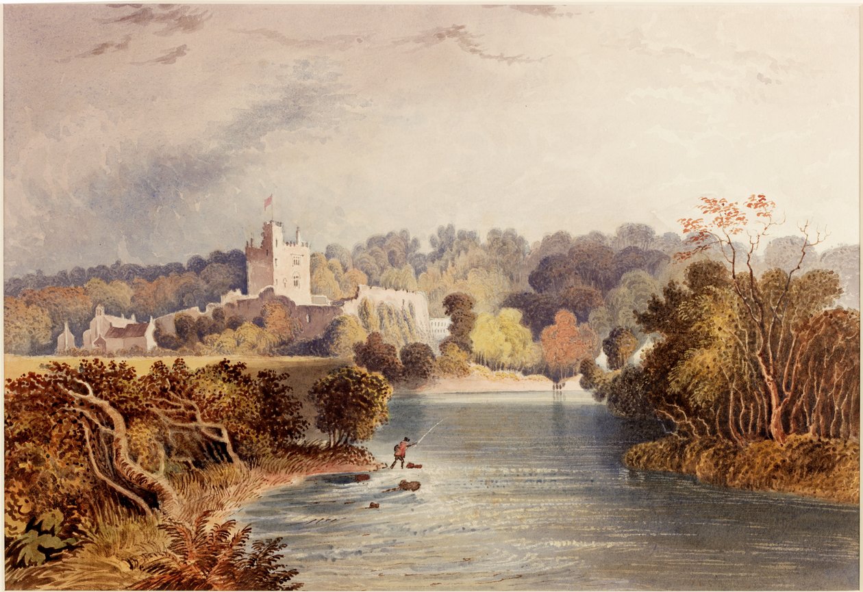 Bothal kastély (akvarell, kártya) alkotó: Henry Gastineau