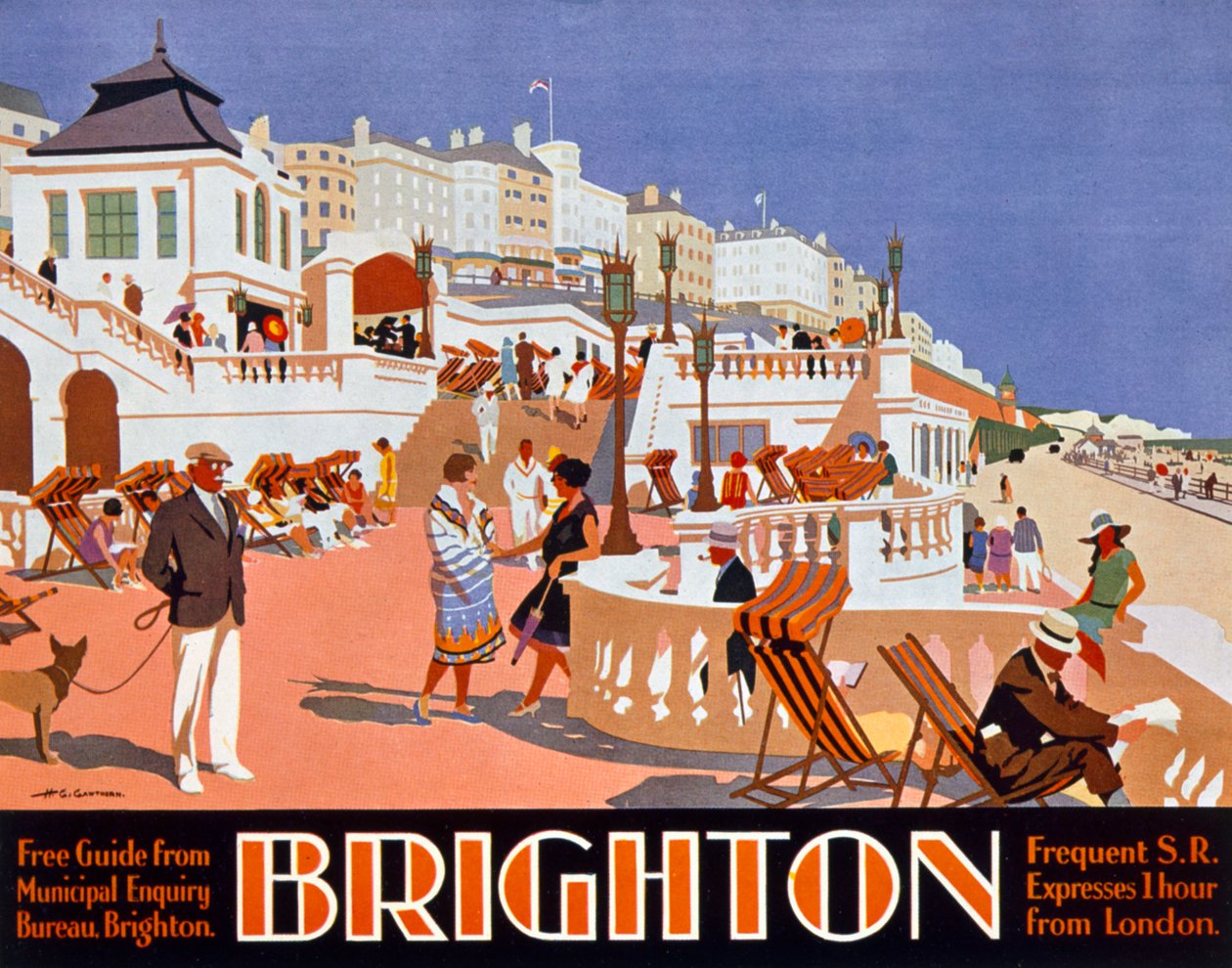 Reklámplakát utazás Brightonba alkotó: Henry George Gawthorn