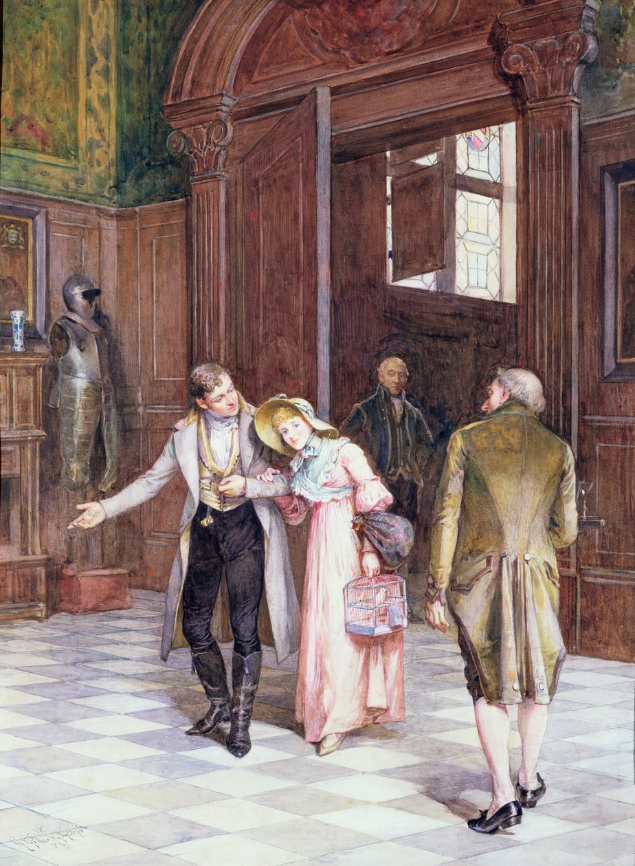Átlépve a küszöböt, az új menyasszony, 1886 alkotó: Henry Gillard Glindoni