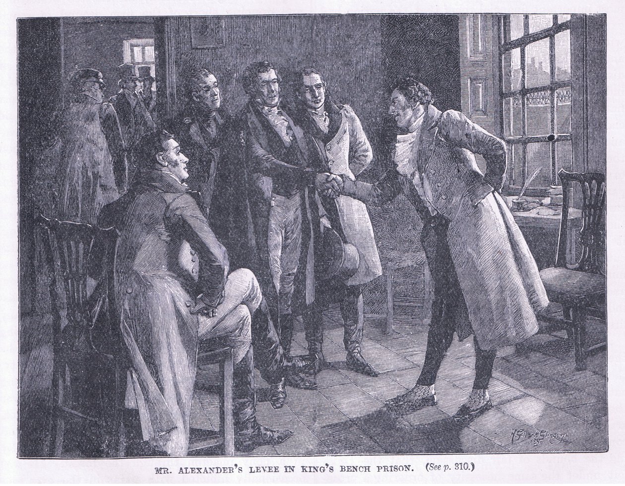 Alexander úr gátja a Kings Bench börtönben 1830-ban alkotó: Henry Gillard Glindoni