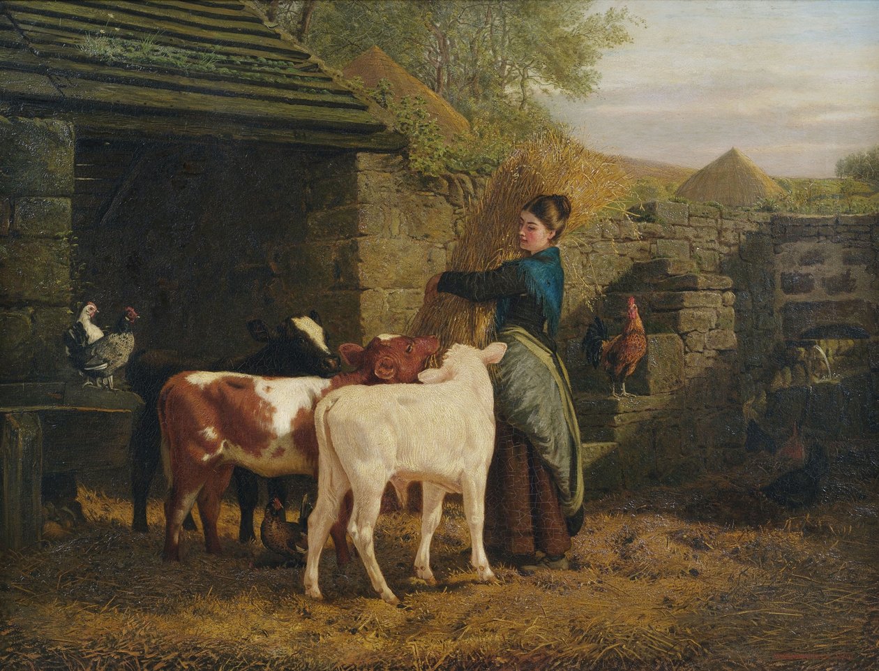 Parasztasszony három borjúval alkotó: Henry Hetherington Emmerson