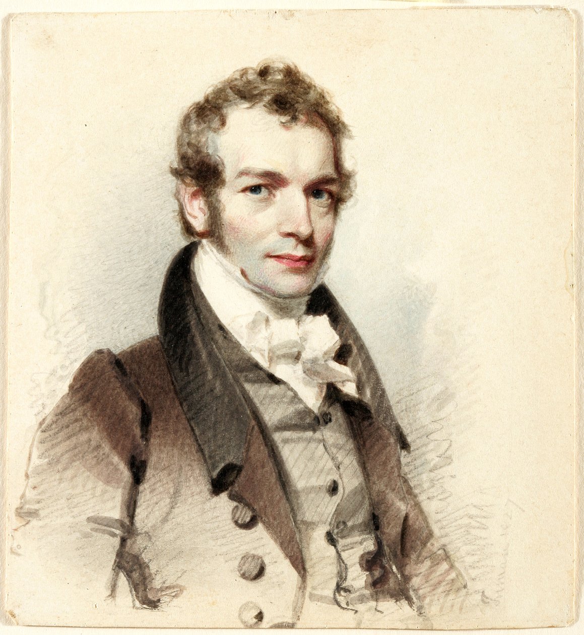 William Cullen Bryant (1794-1878), 1827 (akvarell, grafit és faszén, fekete-barna tintával és fehér gouache-val a papíron) alkotó: Henry Inman