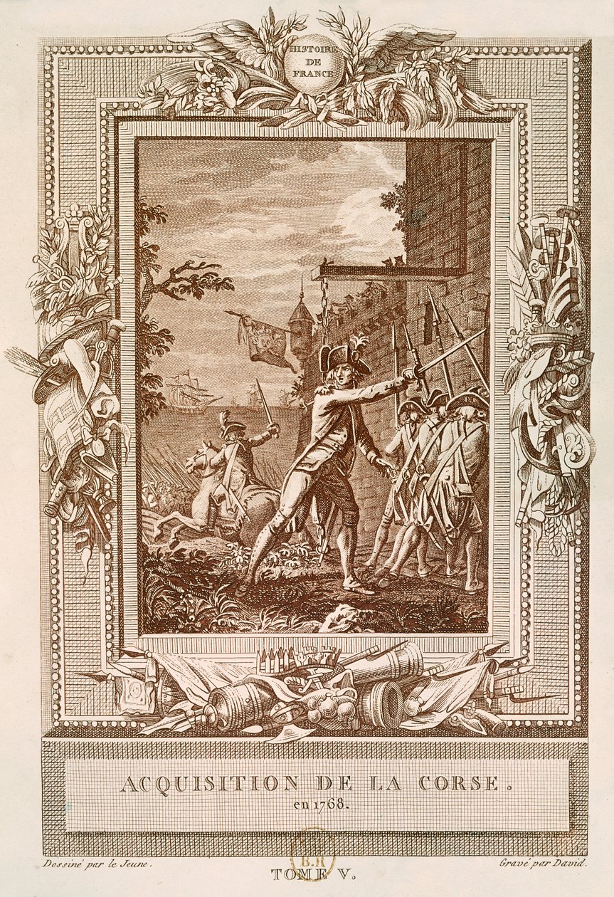 Korzika megszerzése 1768-ban, Dávid metszete alkotó: Henry Le Jeune