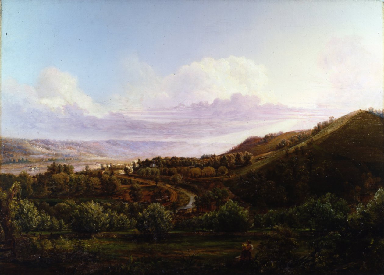 Kilátás a Bald Face Creek -re az Ohio -folyó völgyében alkotó: Henry Lovie
