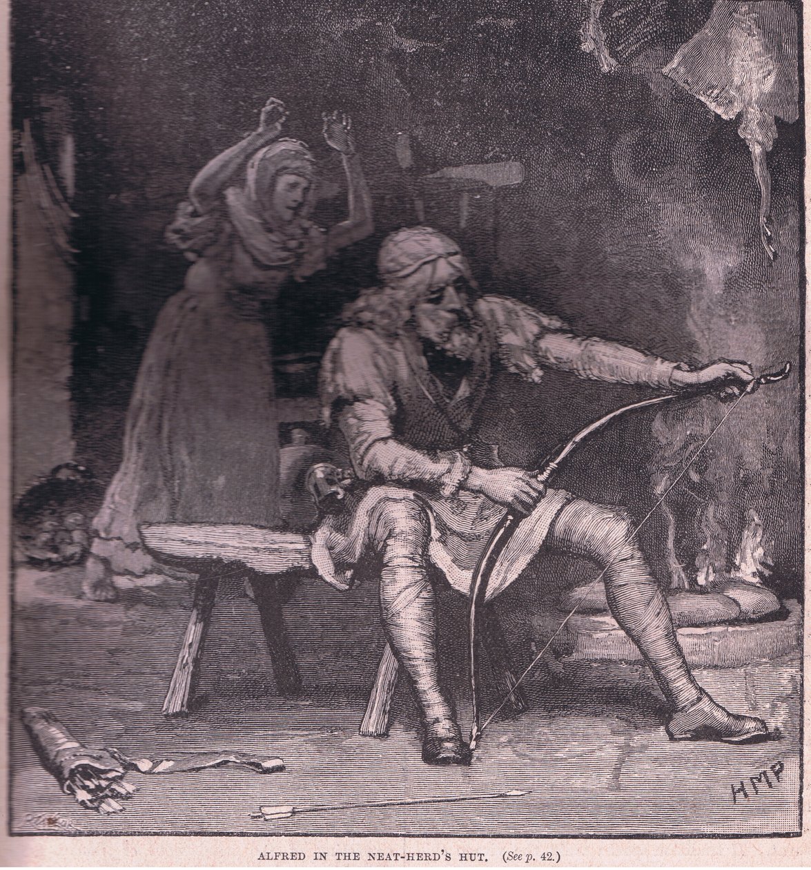 Alfred a takaros csorda kunyhójában i.sz. 878-ban alkotó: Henry Marriott Paget