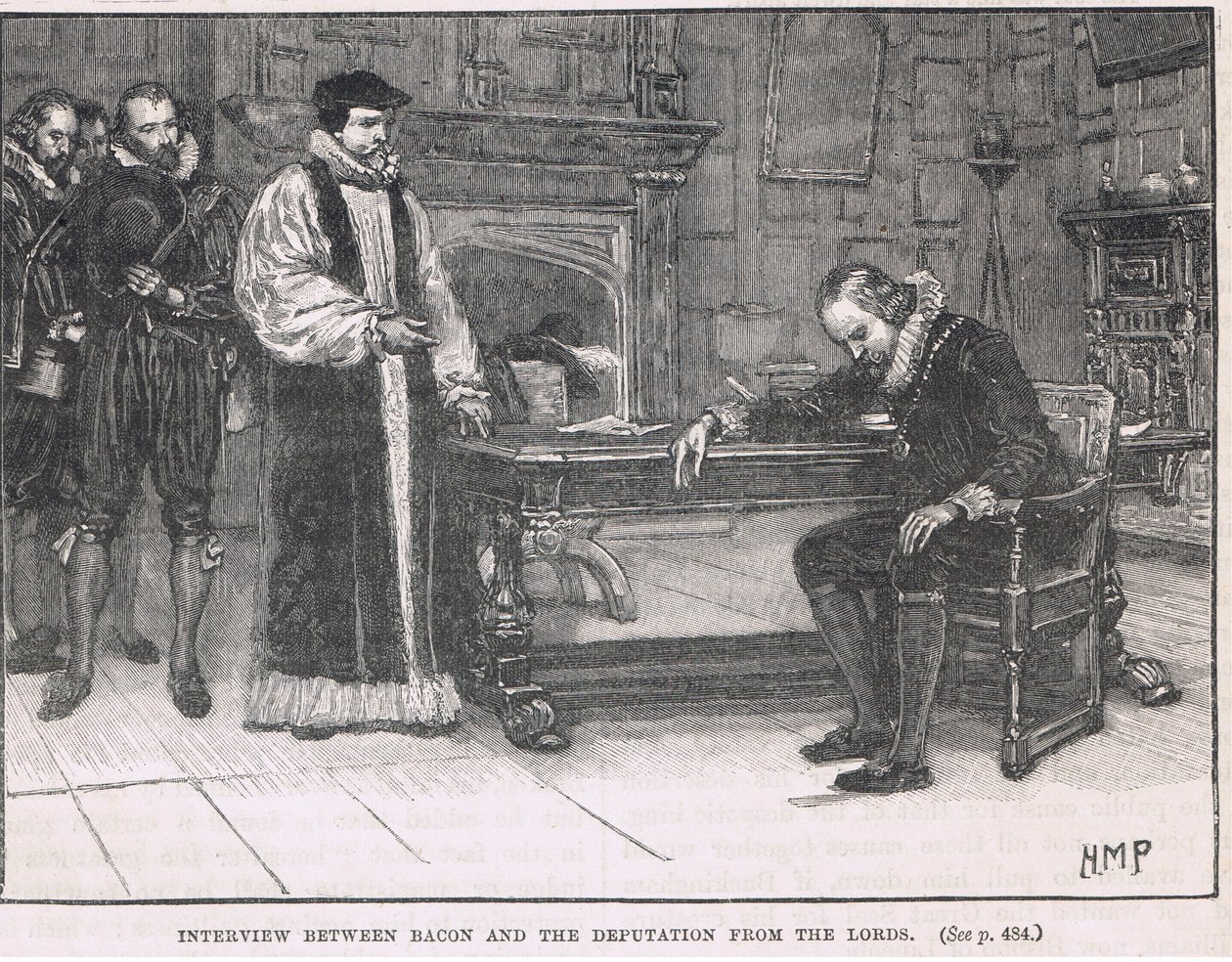 Bacon és a lordok küldöttsége közötti beszélgetés 1621 alkotó: Henry Marriott Paget
