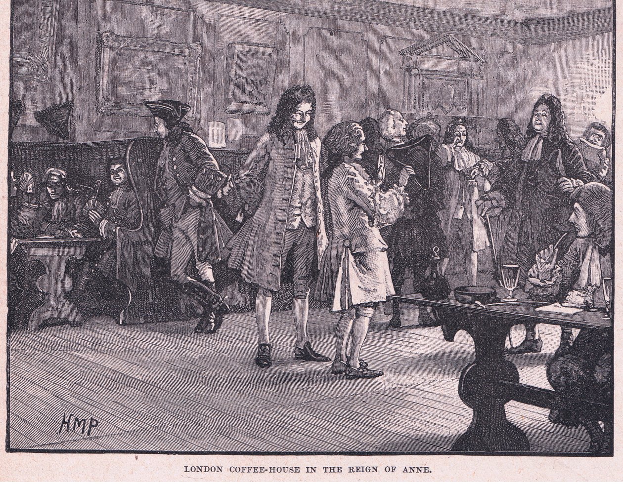 London kávéház Anne uralkodása alatt, 1710 körül alkotó: Henry Marriott Paget