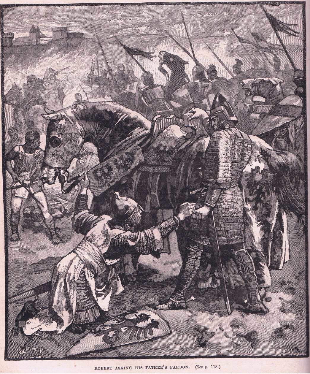 Robert bocsánatot kér apjától 1087-ben alkotó: Henry Marriott Paget