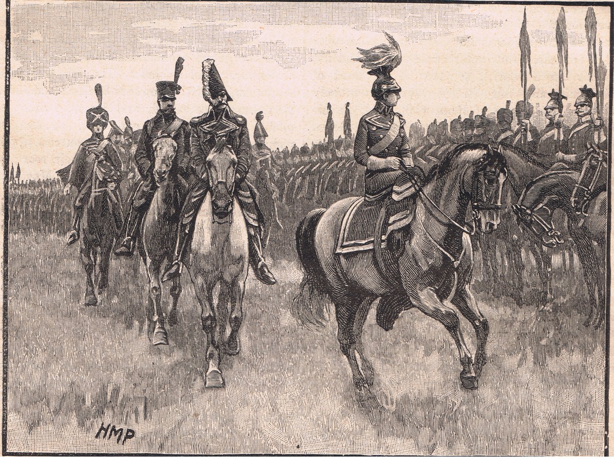 A porosz királynő a hadsereget tekinti át AD1806 alkotó: Henry Marriott Paget
