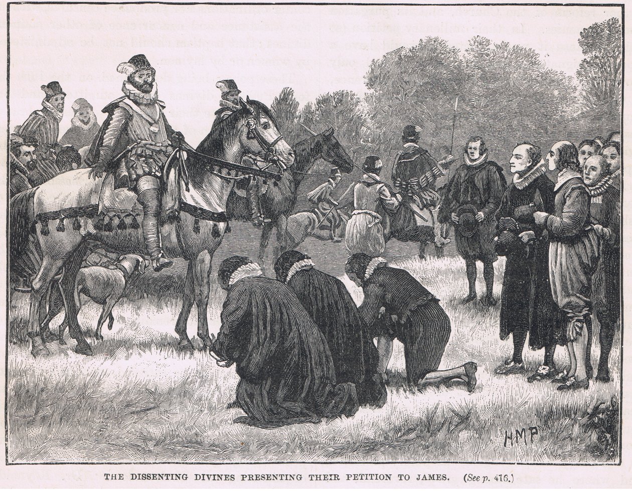 Az ellentmondó istenek benyújtják kérésüket Jakabhoz 1603 alkotó: Henry Marriott Paget