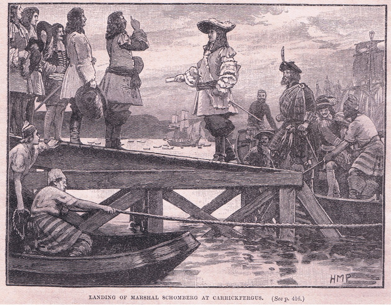 Schomberg marsall partraszállása Carrickfergusban i.sz. 1689 alkotó: Henry Marriott Paget