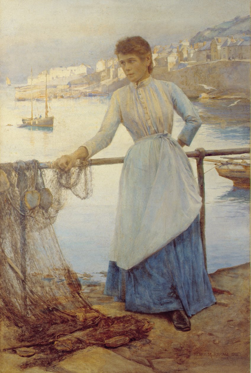 Kék ruhás lány alkotó: Henry Meynell Rheam