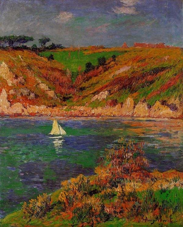 Vitorlások Bretagne -ban Franciaország: ágyék alkotó: Henry Moret