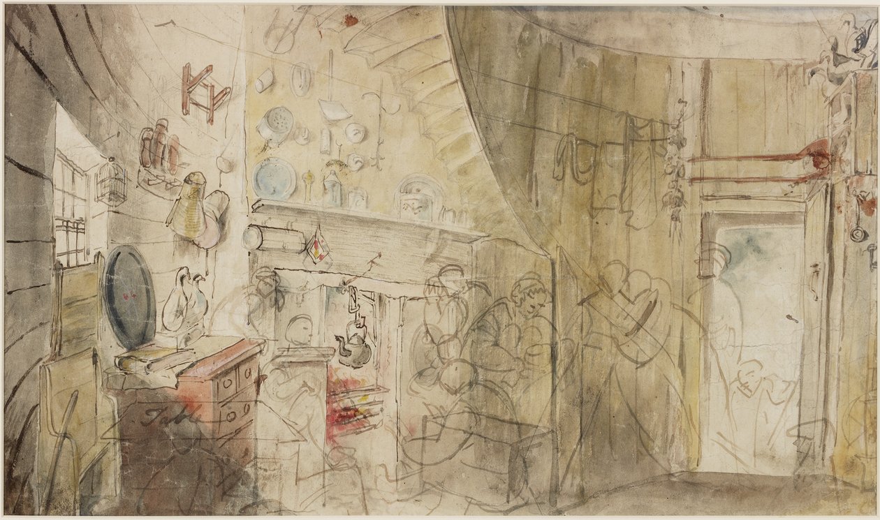 Világítótorony belseje, Farne-szigetek (ceruza és akvarell papíron) alkotó: Henry Perlee Parker
