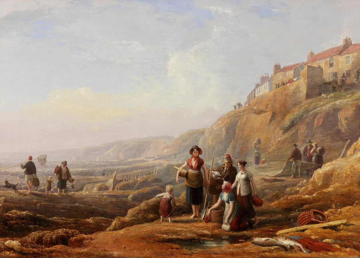 Old Cullercoats, Spate Gatherers alkotó: Henry Perlee Parker