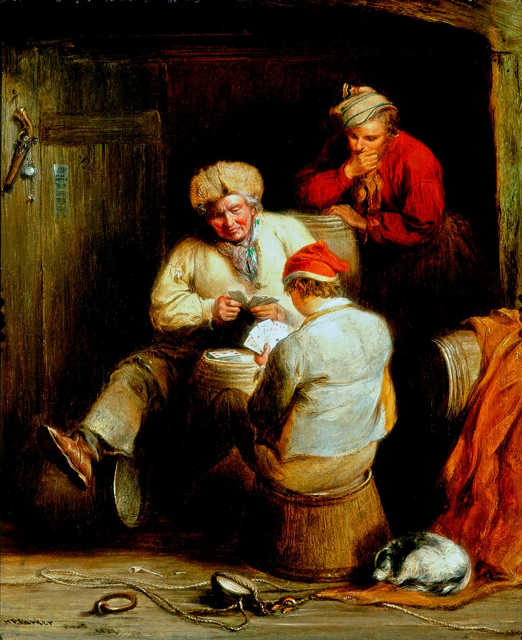 Csempészek kártyáznak alkotó: Henry Perlee Parker