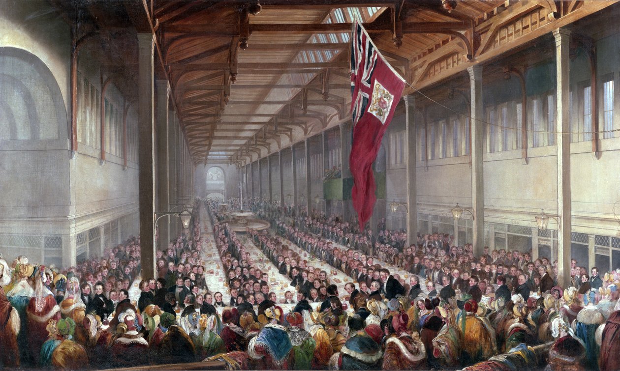 A bankett a Grainger Market megnyitása alkalmából, Newcastle upon Tyne, 1835 körül alkotó: Henry Perlee Parker