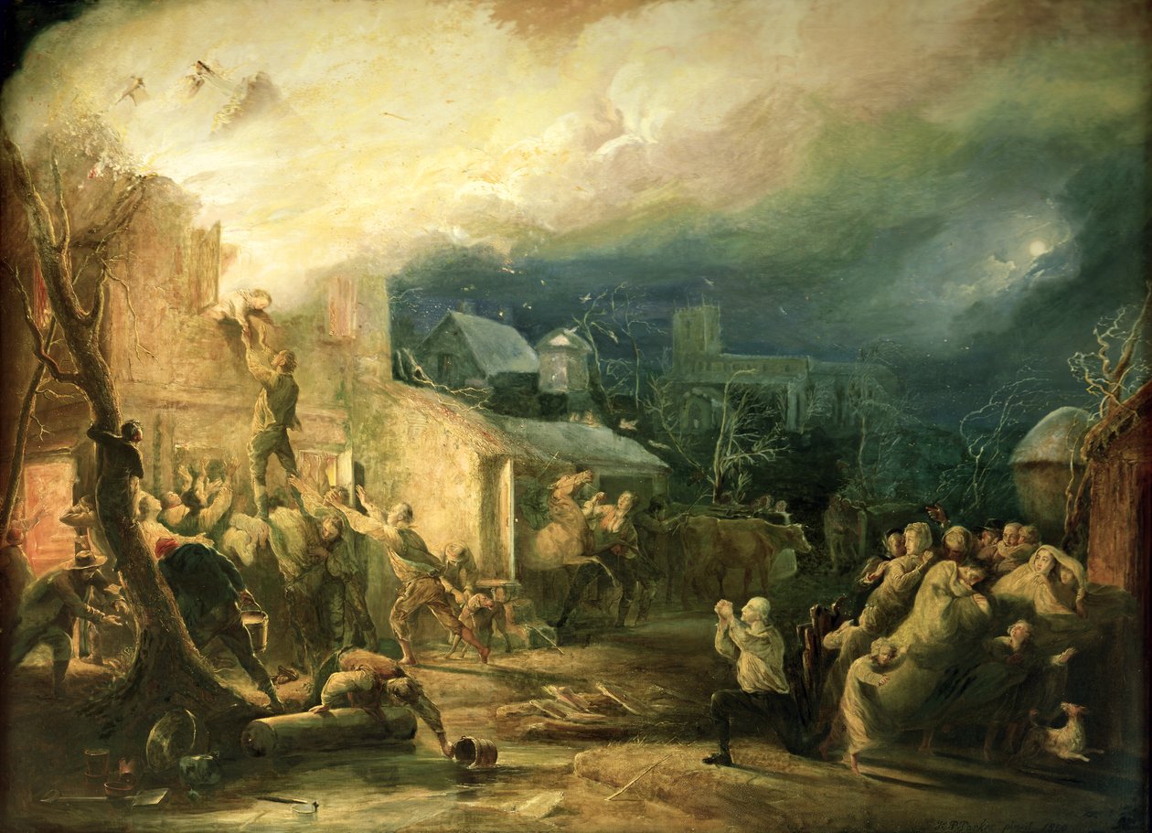 John Wesley megmentése az epworthi papi tűzvészből, 1840 alkotó: Henry Perlee Parker