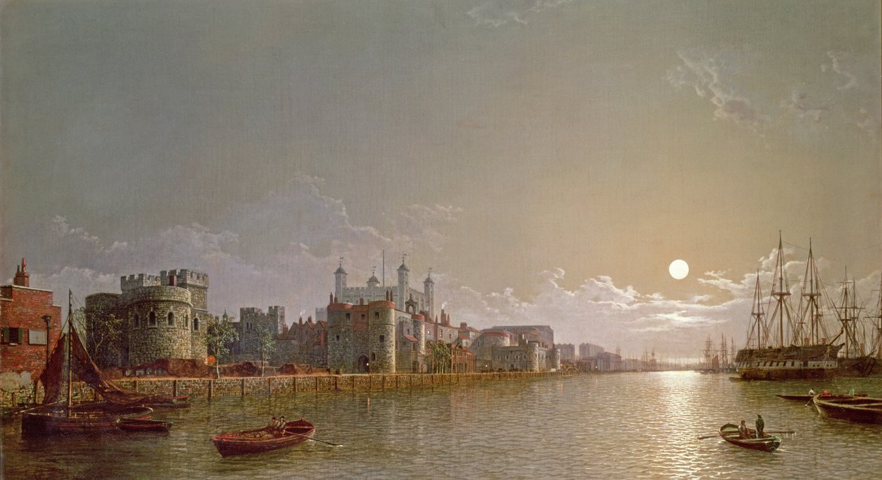 A Temze a Holdfényben az Árulók kapujával és a londoni Towerrel alkotó: Henry Pether