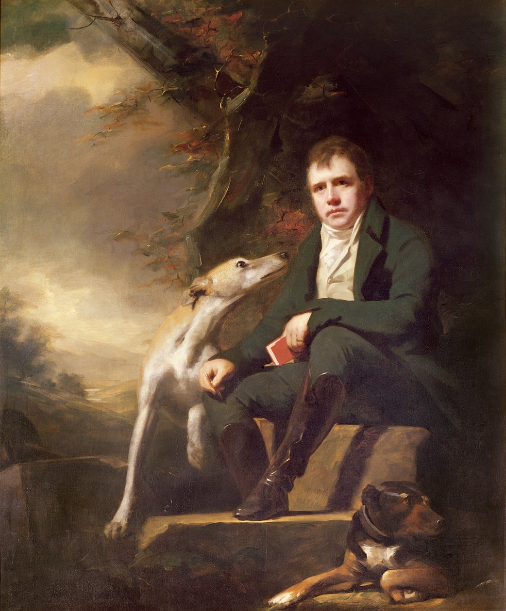 Sir Walter Scott és kutyái portréja alkotó: Henry Raeburn