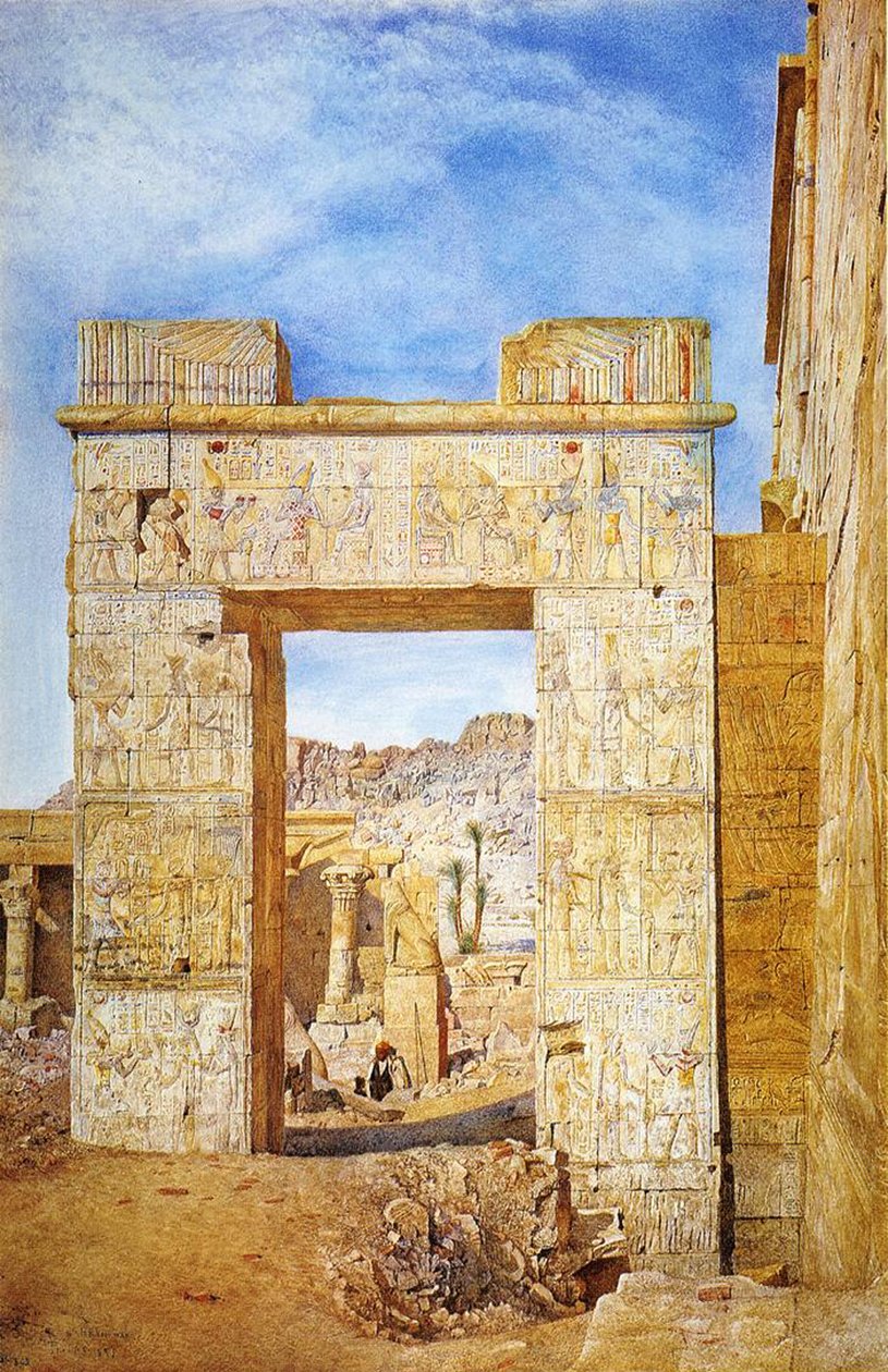Philadelphus kapuja, Philae, Egyiptom, 1890 alkotó: Henry Roderick Newman