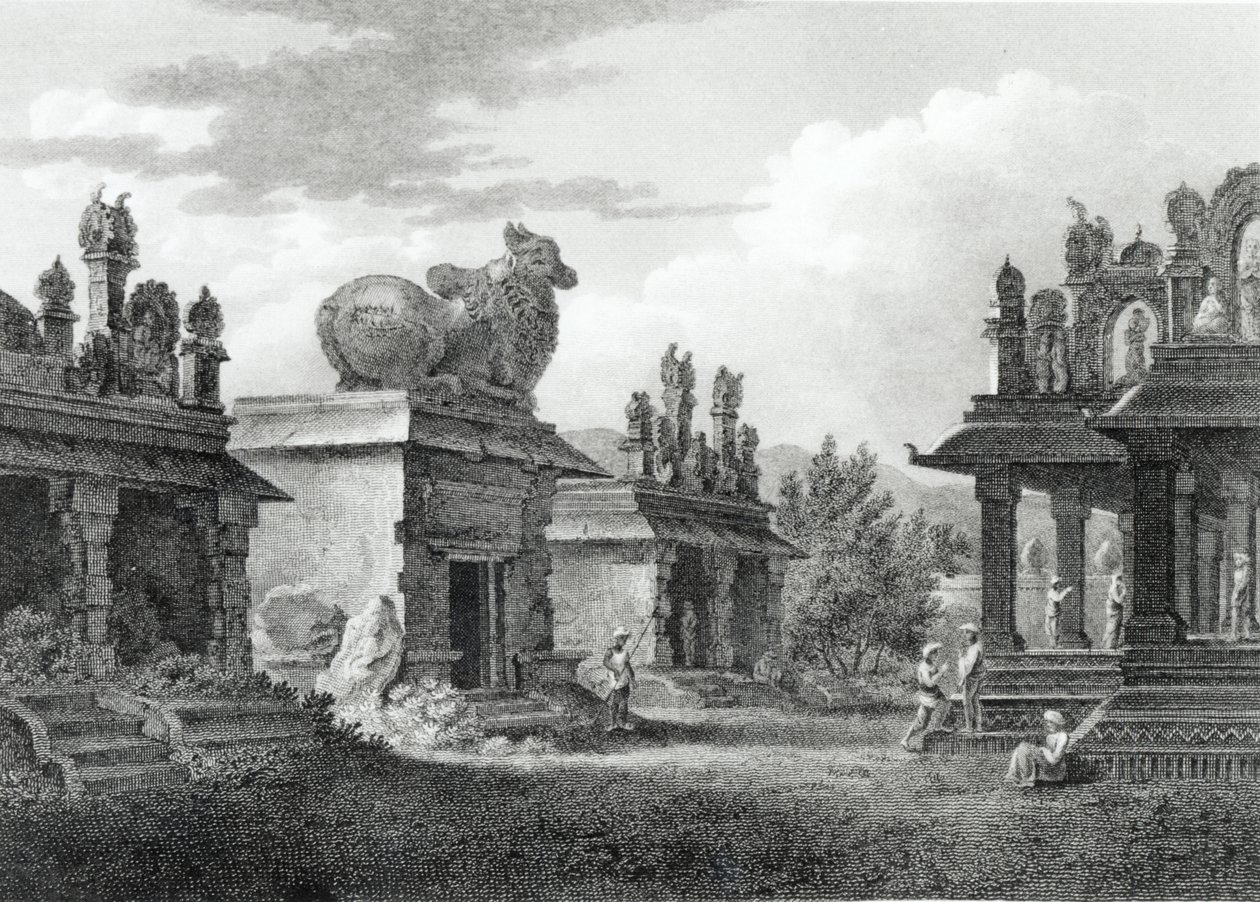 Pagodák Calicutban, W. Angus metszete alkotó: Henry Salt