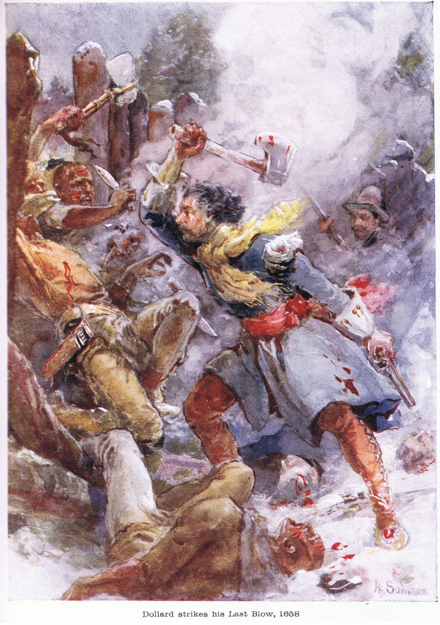 Dollard 1658-ban méri utolsó ütését, 1920 körül alkotó: Henry Sandham
