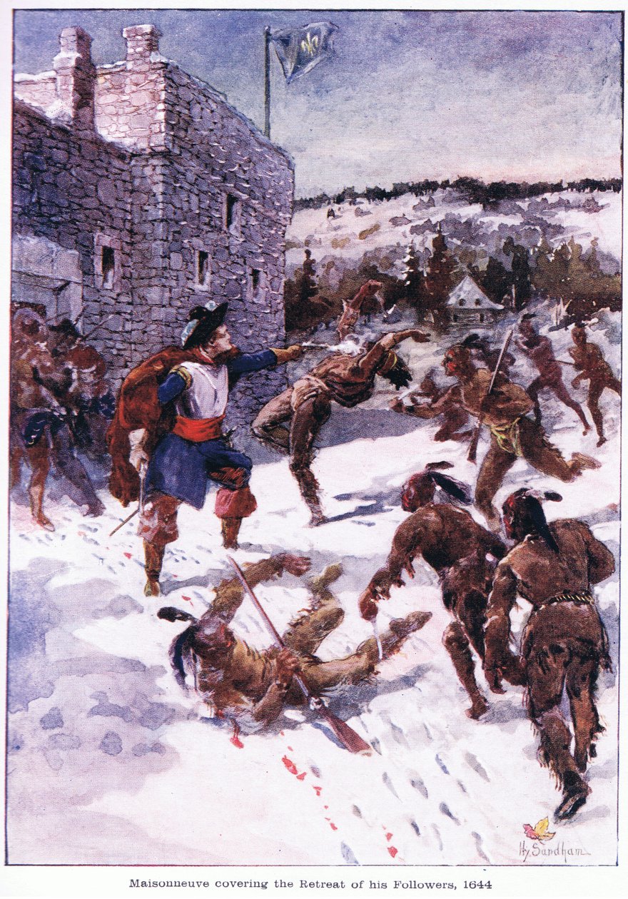 Maisonneuve követői visszavonulásáról 1644, 1920 körül alkotó: Henry Sandham