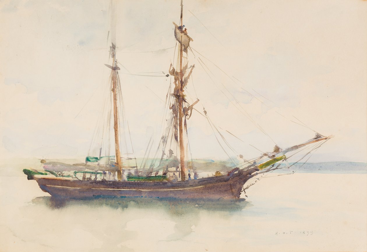 Barque leesett vitorlákkal (wc papíron) alkotó: Henry Scott Tuke