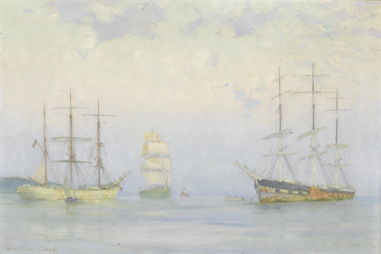 Szállítás horgonykor, Carrick Roads alkotó: Henry Scott Tuke