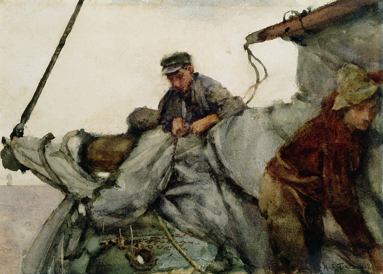A vitorlán dolgoznak, 1887 alkotó: Henry Scott Tuke