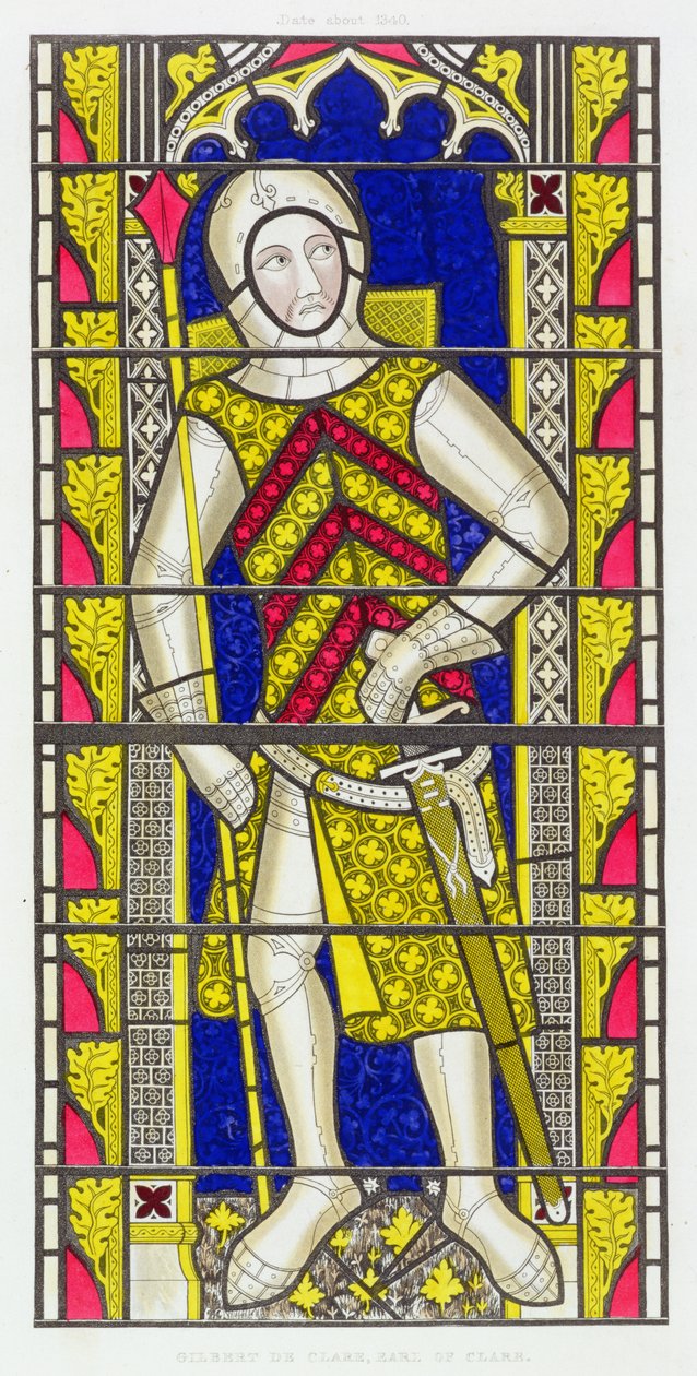 Gilbert de Clare, Gloucester 3. grófja (1243-95), egy 1340 körüli ólomüveg ablak után a Tewkesbury Abbey Churchben alkotó: Henry Shaw