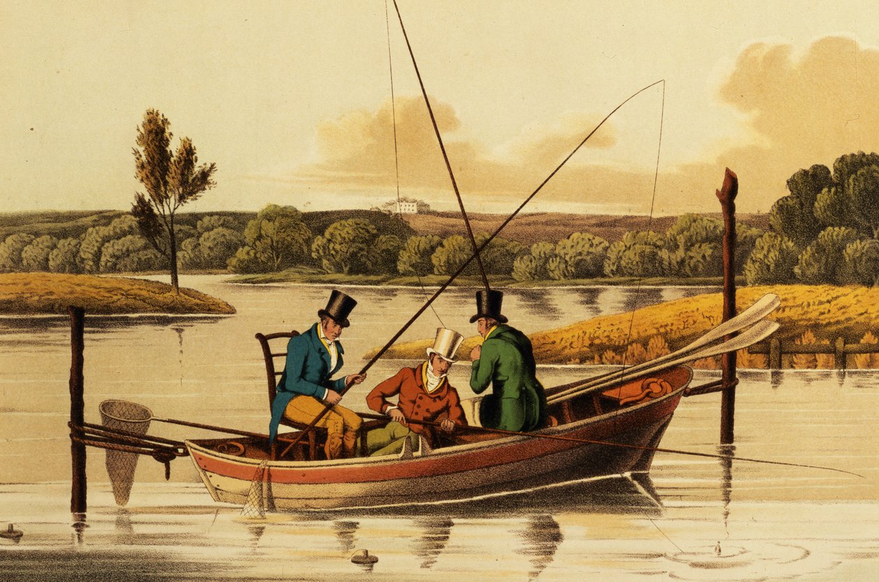 Fishing in a Punt, aquatinted by I. Clark, pub. Írta: Thomas McLean, 1820 (aqautint) alkotó: Henry Thomas Alken