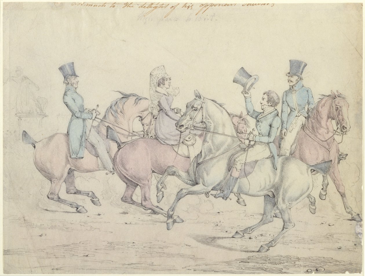 Morning Ride, eredeti rajz a „Scenes in the Life of George Master Life” 12. táblájához (grafit és wc papíron) alkotó: Henry Thomas Alken