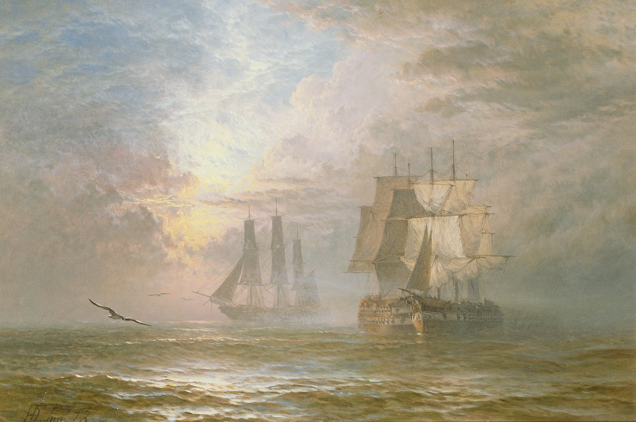 Men of War at Anchor, 1873 alkotó: Henry Dawson