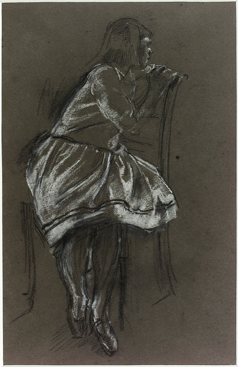 Széken ülő lány (kréta, papír) alkotó: Henry Tonks