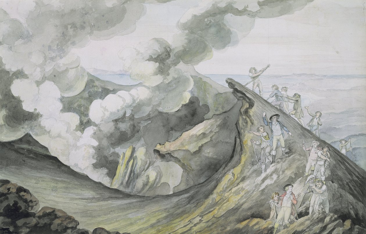 A Vezúv felemelkedése, 1785-91 (wc grafit fölött, papíron) alkotó: Henry Tresham