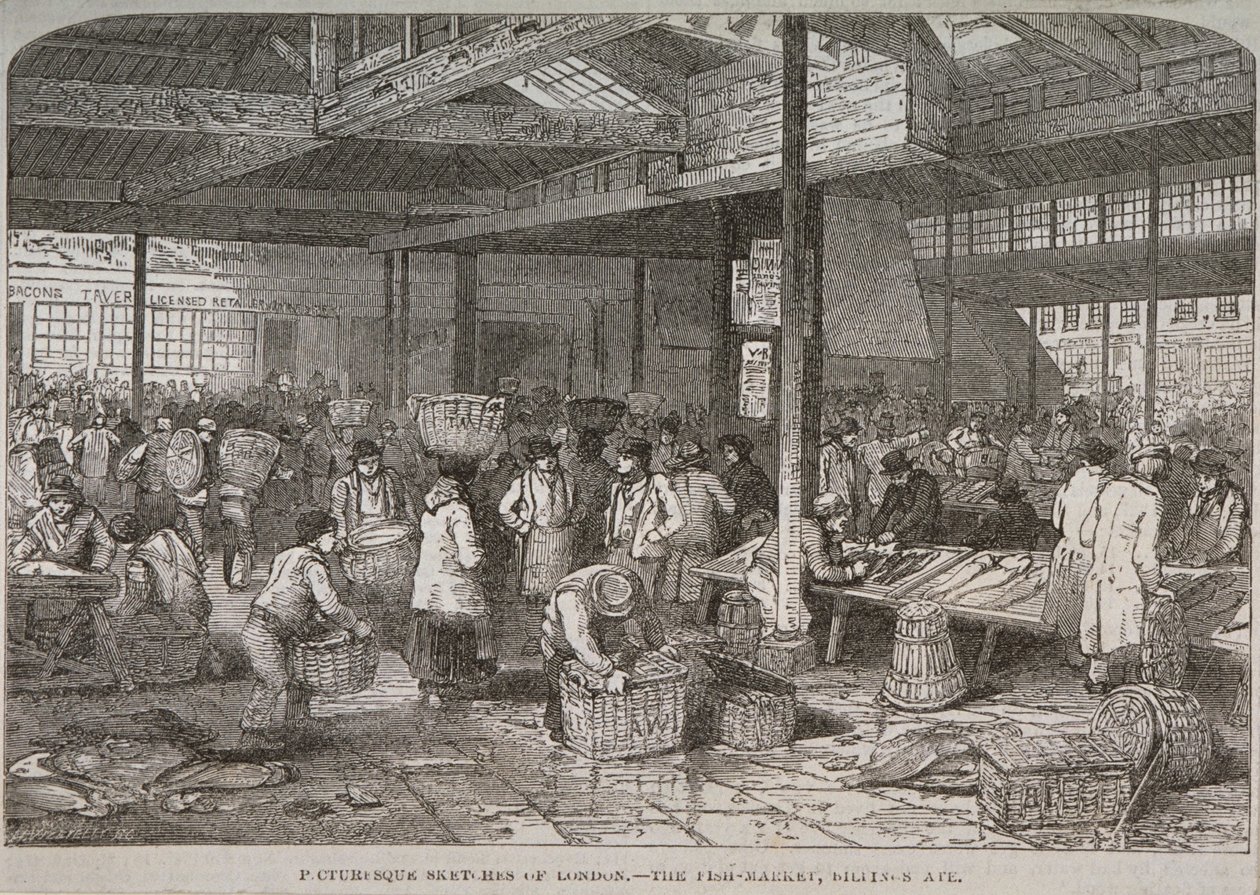 A Billingsgate piac belső képe, 1849 alkotó: Henry Vizetelly