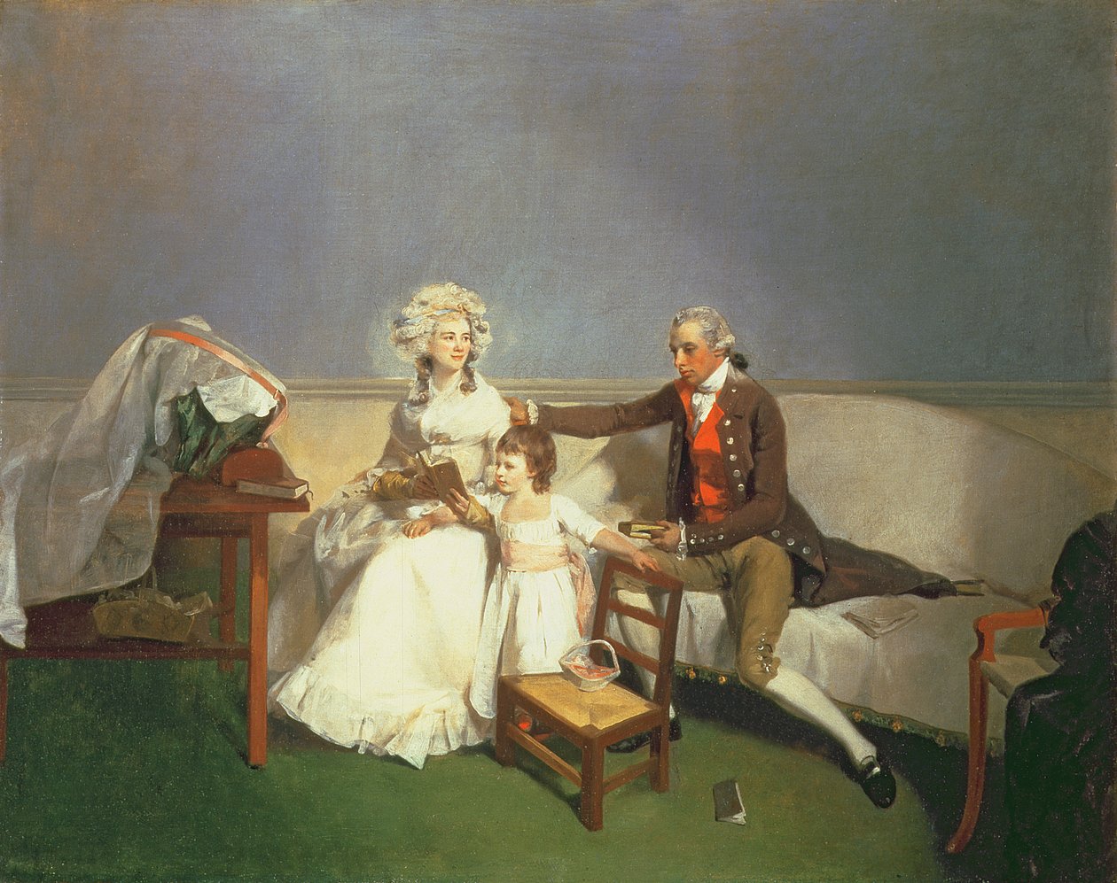 Sir Robert és Lady Buxton és lányuk Anne, 1786 körül alkotó: Henry Walton