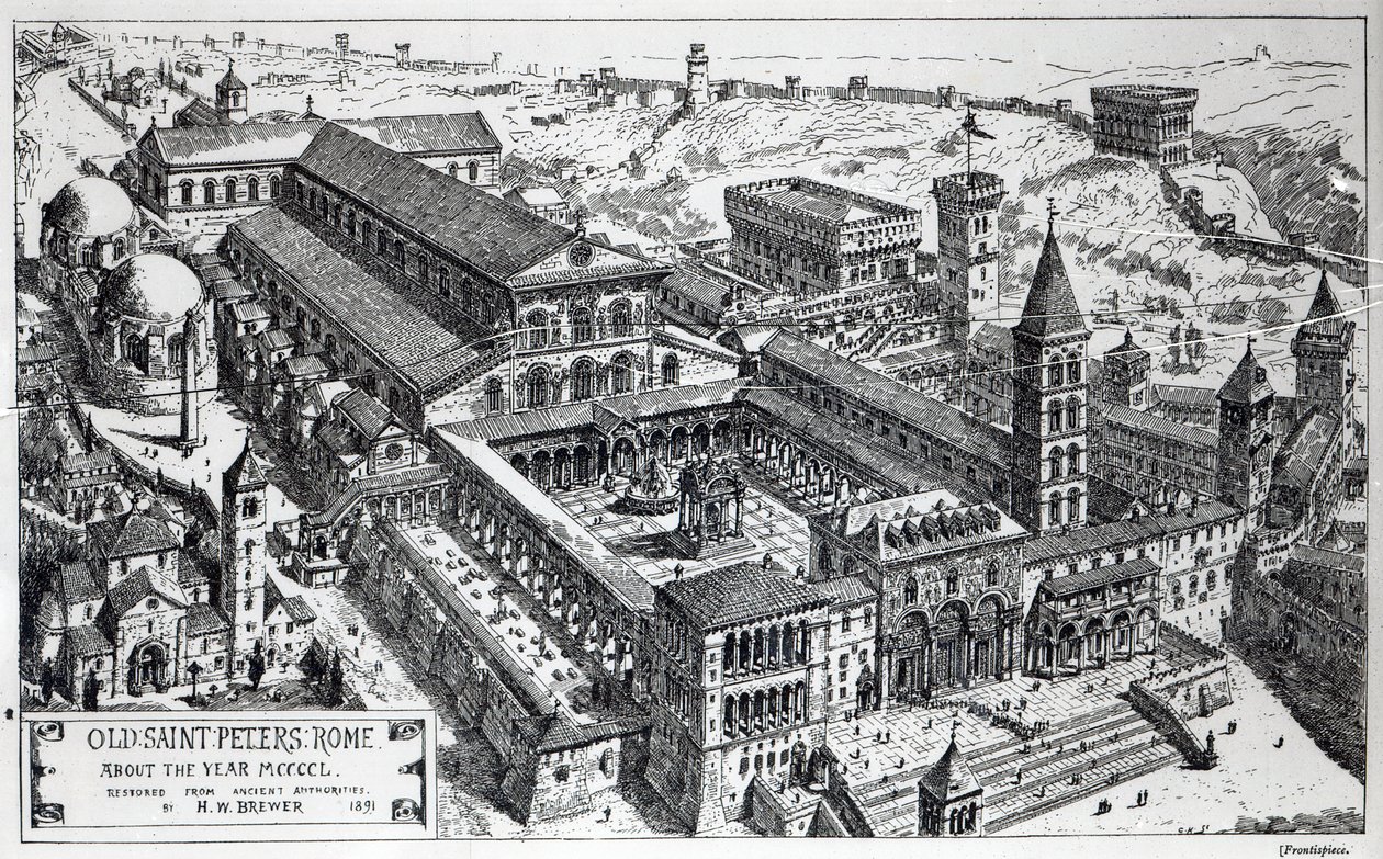 Kilátás a régi Szentpéterről, Róma, 1891 alkotó: Henry William Brewer