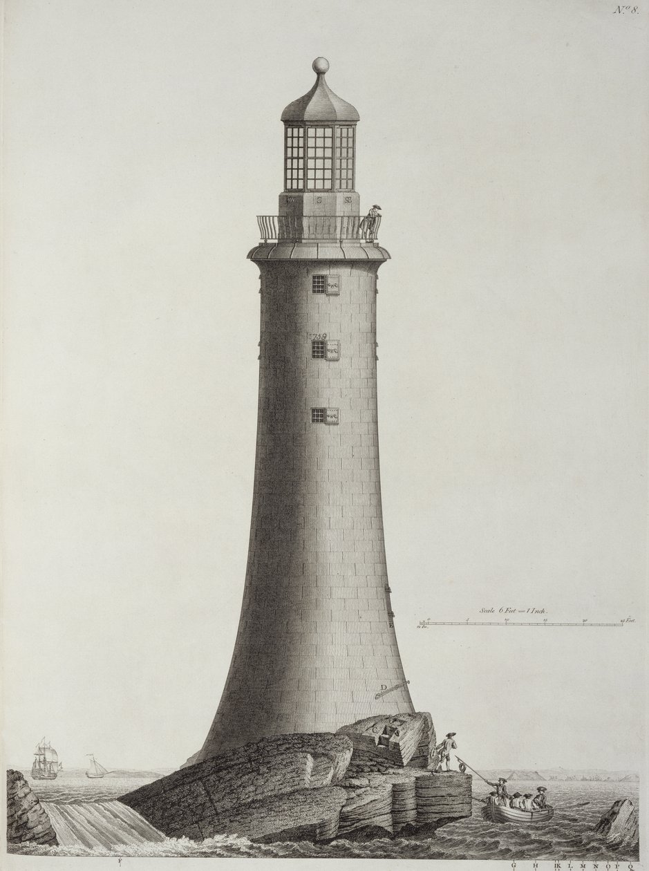 Eddystone világítótorony, amelyet Edward Rooker (kb. 1712-74) vésett, 1763 alkotó: Henry Winstanley