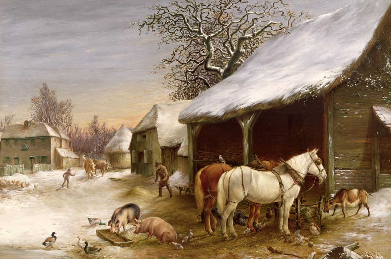 Farmyard télen alkotó: Henry Woollett